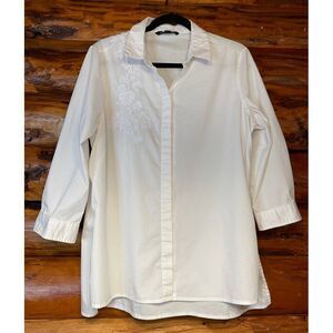 Zac &‎ Rachel White 3/4th Sleeve Blouse Size Large